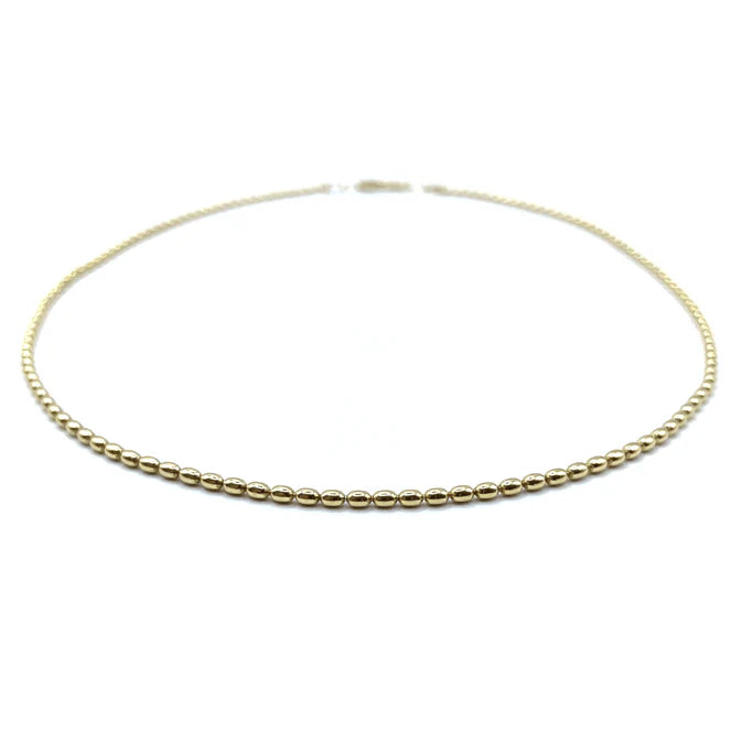 Erin Gray - 14k Gold Filled 15.5" Oval Pattern Necklace - Waterproof!
