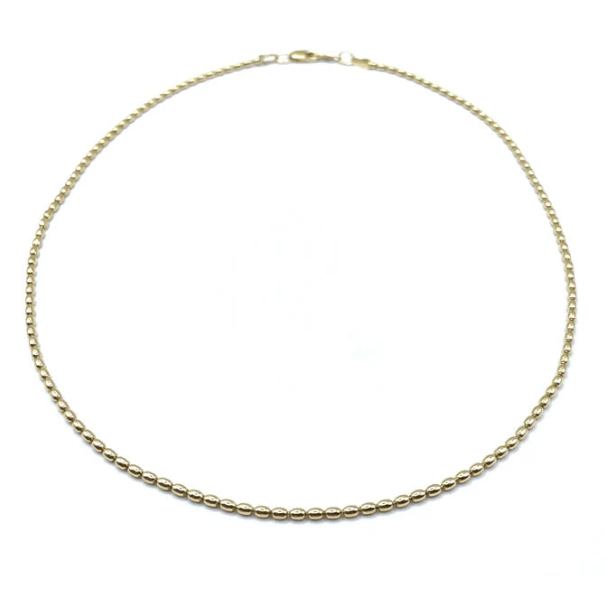 Erin Gray - 14k Gold Filled 15.5" Oval Pattern Necklace - Waterproof!