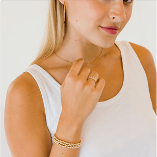 Erin Gray - 4mm 14k Gold Filled Karma waterproof bracelet 7"