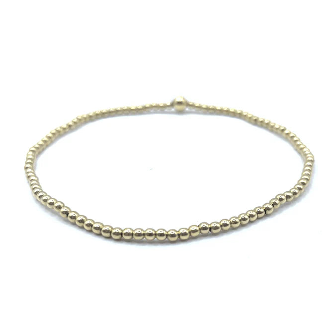Erin Gray - 2mm Gold Filled Waterproof Karma bracelet (with single 4mm) 7"