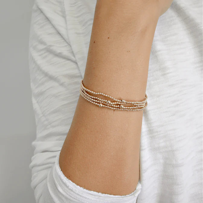 Erin Gray - 2mm Gold Filled Waterproof Karma bracelet (with single 4mm) 7"