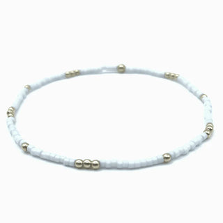 Erin Gray - 2mm Newport BLUE GRAY + Gold Filled Waterproof Bracelet 7"