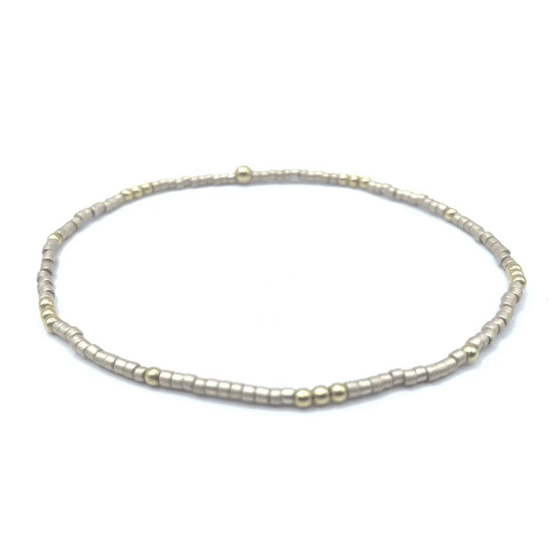 Erin Gray - 2mm Newport CHAMPAGNE + Gold Filled Waterproof Bracelet 7"