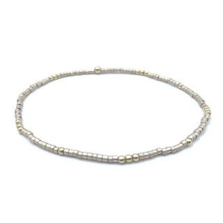 Erin Gray - 2mm Newport CHAMPAGNE + Gold Filled Waterproof Bracelet 7"