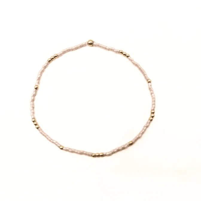 Erin Gray - 2mm Newport PALEST PINK + Gold Filled Waterproof Bracelet
