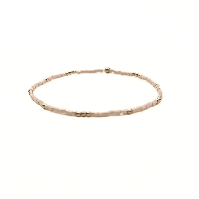 Erin Gray - 2mm Newport PALEST PINK + Gold Filled Waterproof Bracelet