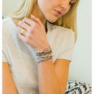 Erin Gray - 2mm Newport GRAPHITE + Gold Filled Waterproof Bracelet