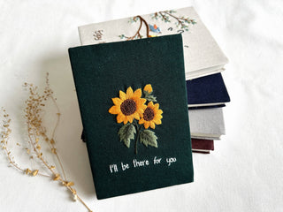 Handmade Journal with Cute Embroidery & Inspirational Quote, Collection Rory ✅
