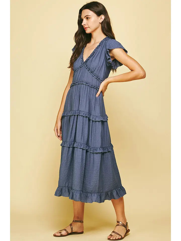 Midnight Tide Midi Dress
