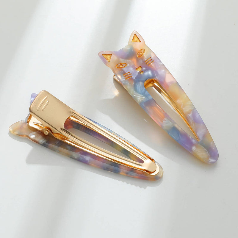 Elodie | Pointed Cat Face Barrette Hair Clip (Set of 2)