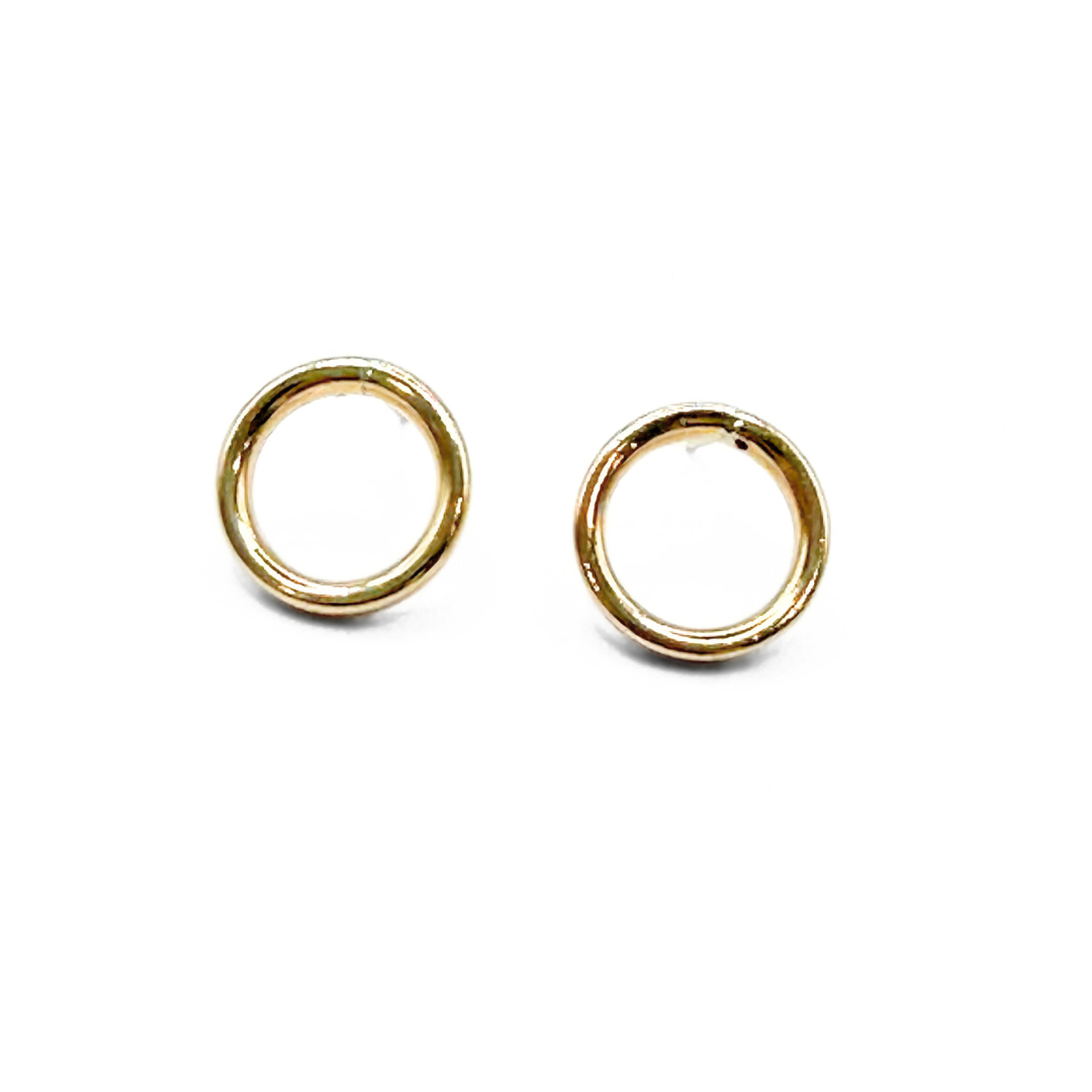 Erin Gray Circle Stud Gold Filled Earrings - Waterproof!