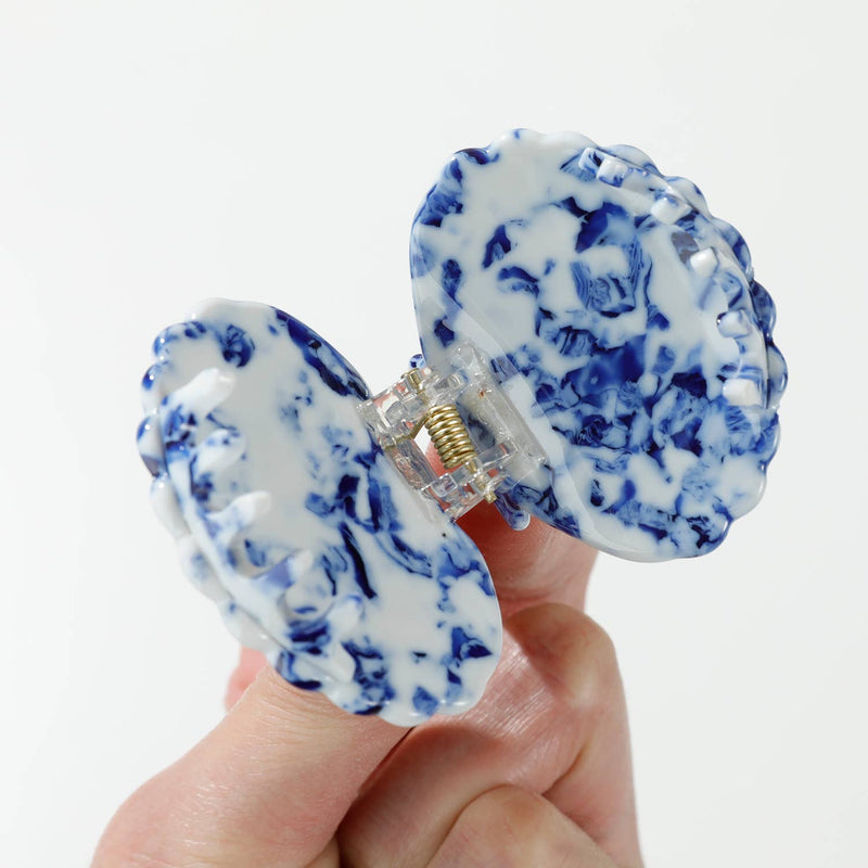 Coastal Blue Seashell | Gold Painted Seashell Claw Clip