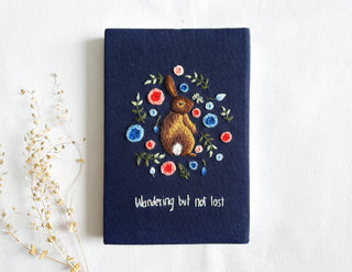 Handmade Journal with Cute Embroidery & Inspirational Quote, Collection Rory ✅