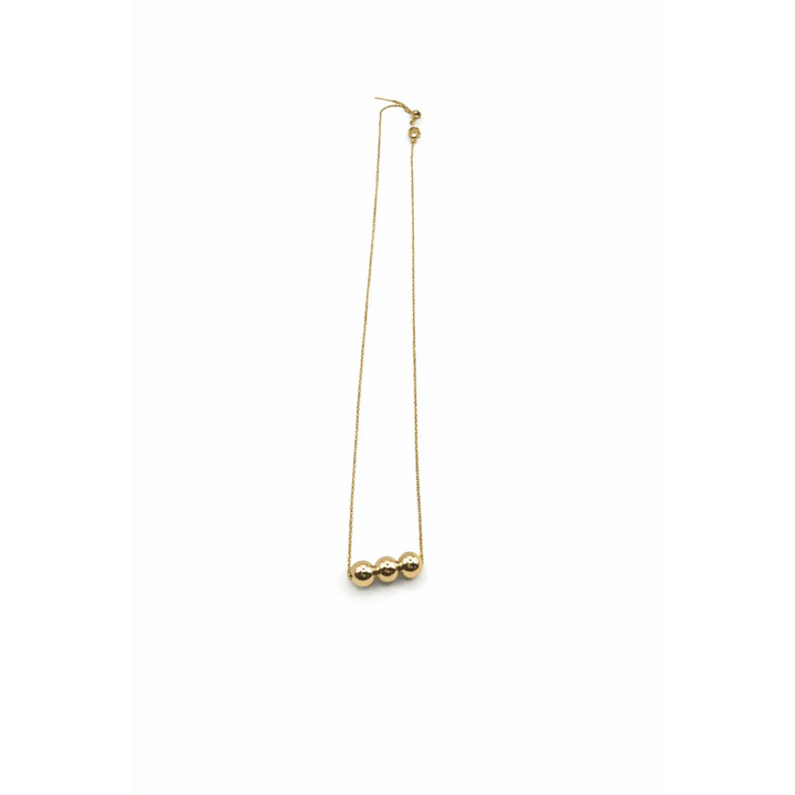 Erin Gray Threader Necklace with Gold filled Adjustable Beads