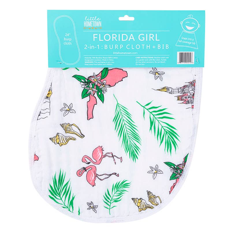 Florida Baby (floral) Burp/Bib Combo