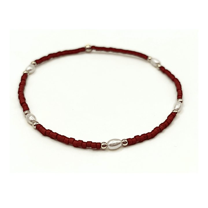 Game Day Gold-Filled &amp; Natural Rice Pearls Waterproof Bracelets