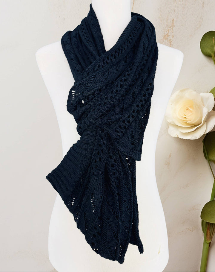 Two-Way Hollow Out Open-Front Sweater/Scarf