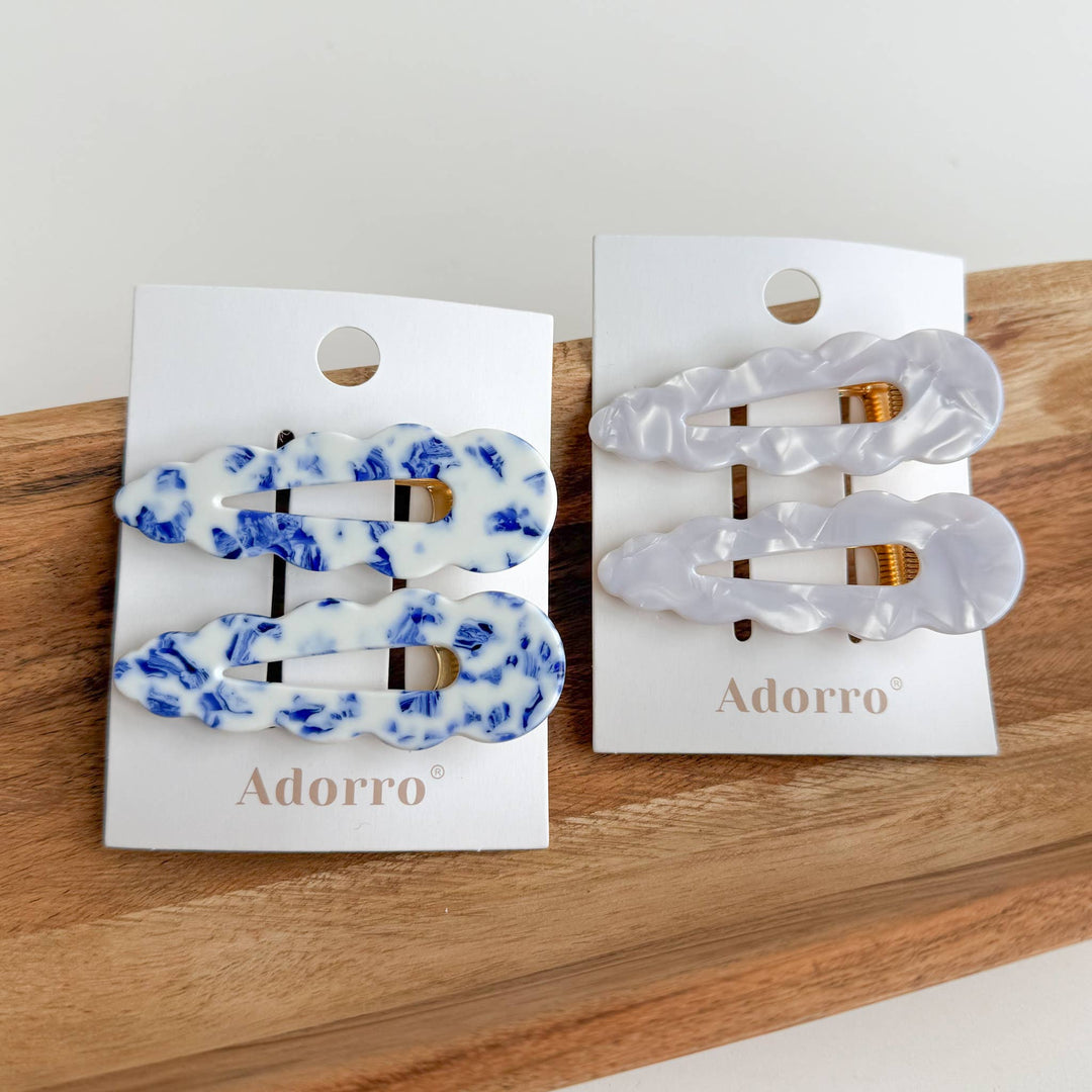 Marina Coastal | Scalloped Barrette Hair Clip (Set of 2)