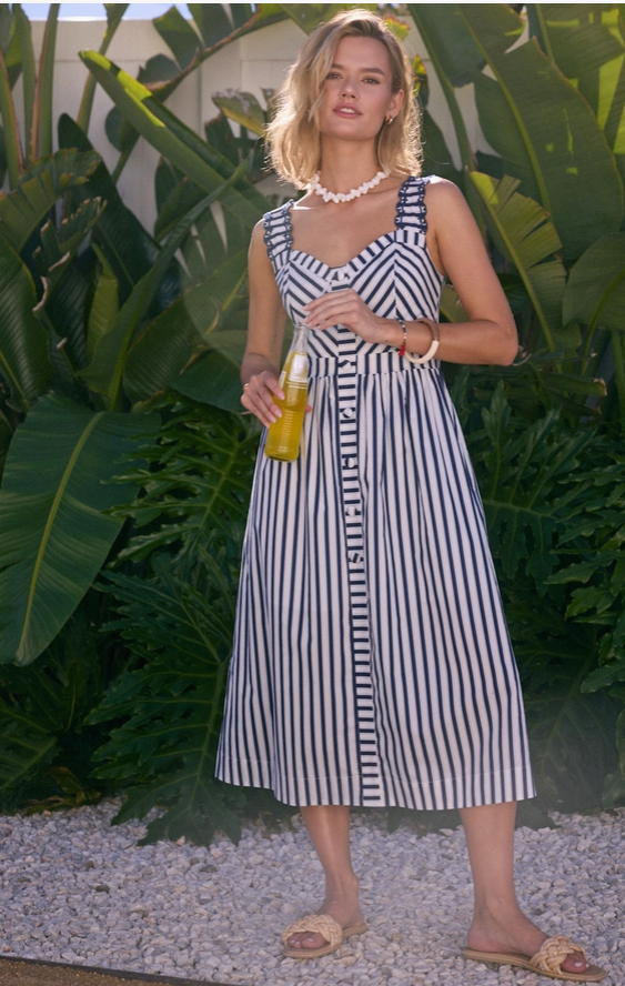 Harbor Stripe Midi Dress