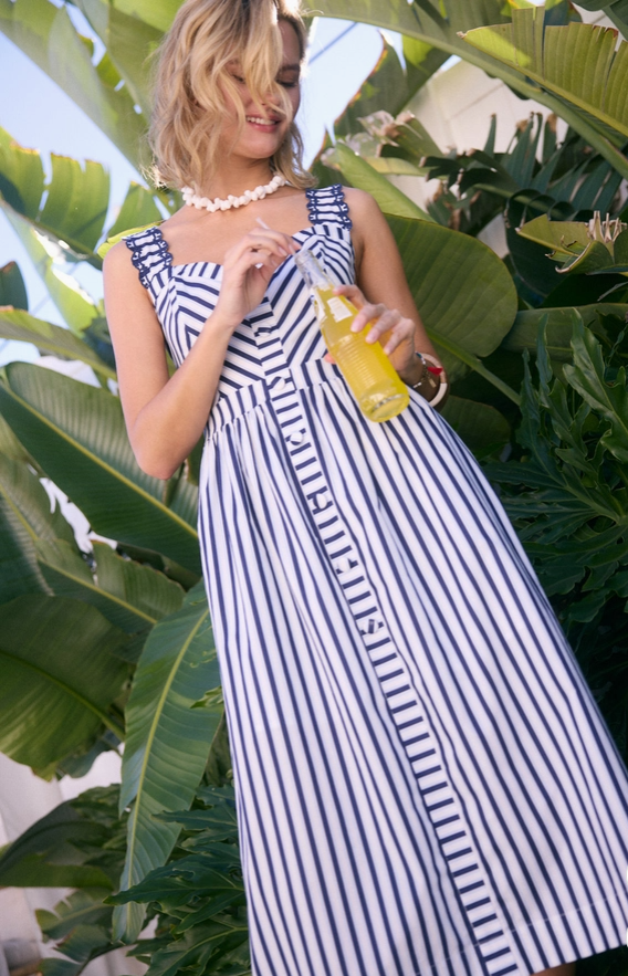 Harbor Stripe Midi Dress