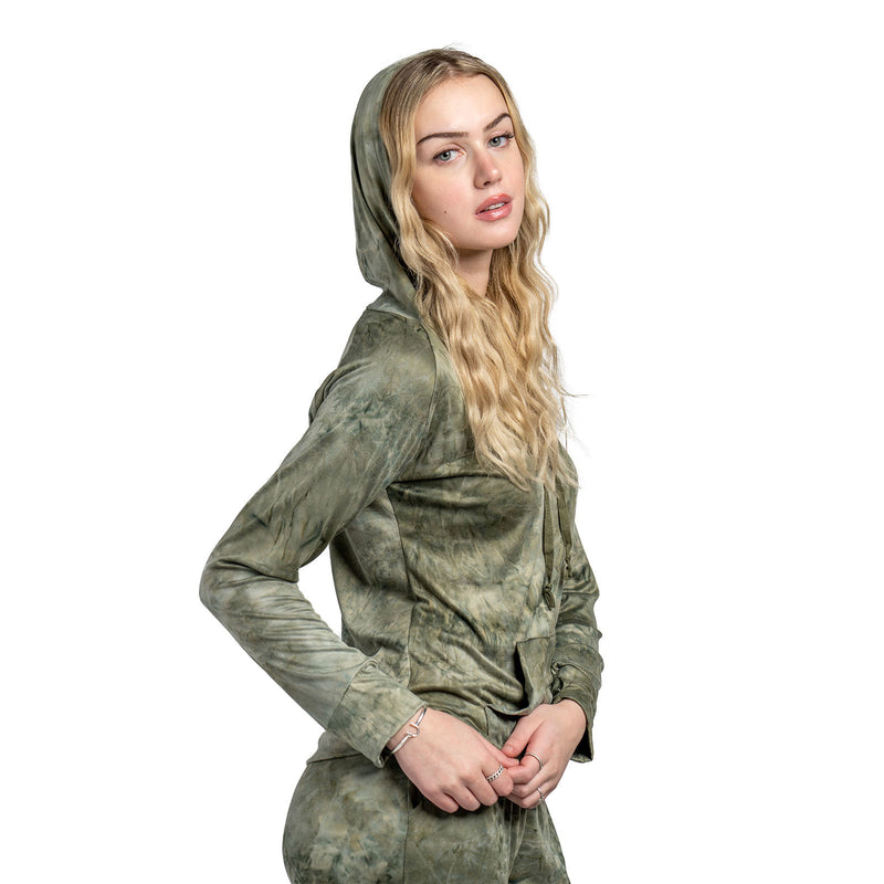 Hello Mello Dyes The Limit Lounge Hoodie - Green