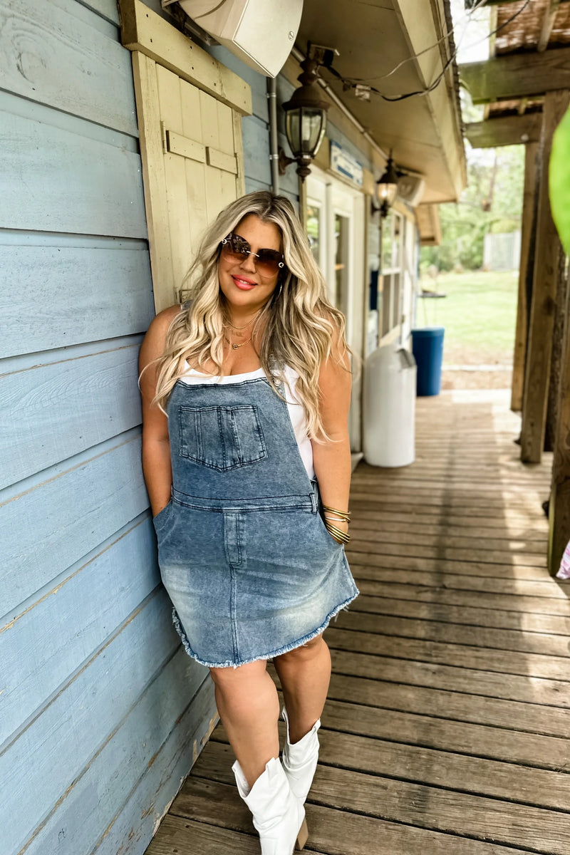 Denim overall top skirt 3xl