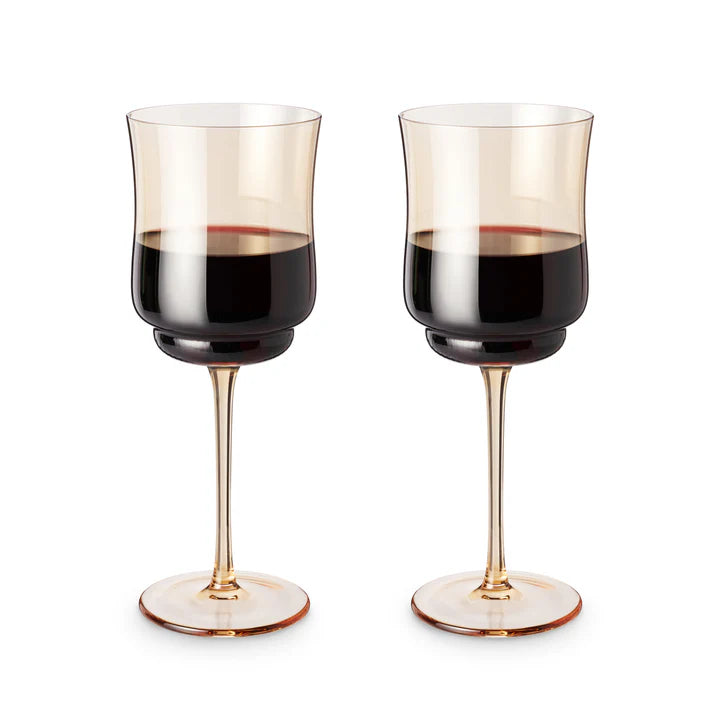 Tulip Stemmed Wine Glasses in Amber