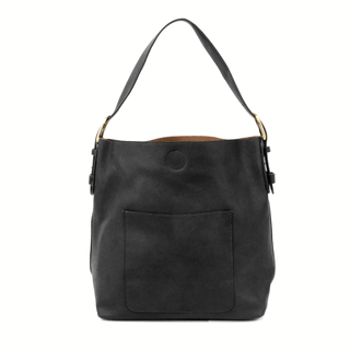 Joy Susan Classic Hobo Handbag - Black w/ Black Handle