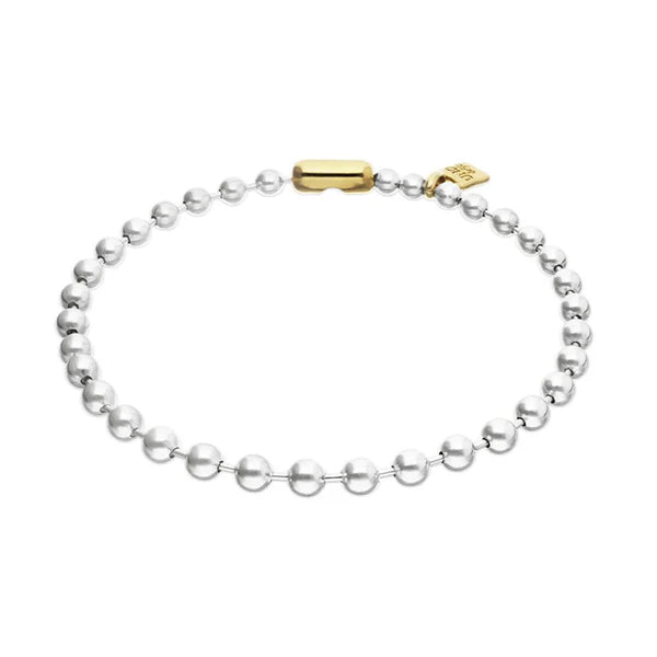 UNODE50 Necklace Two Toned Ball &amp; Lock Clasp Necklace