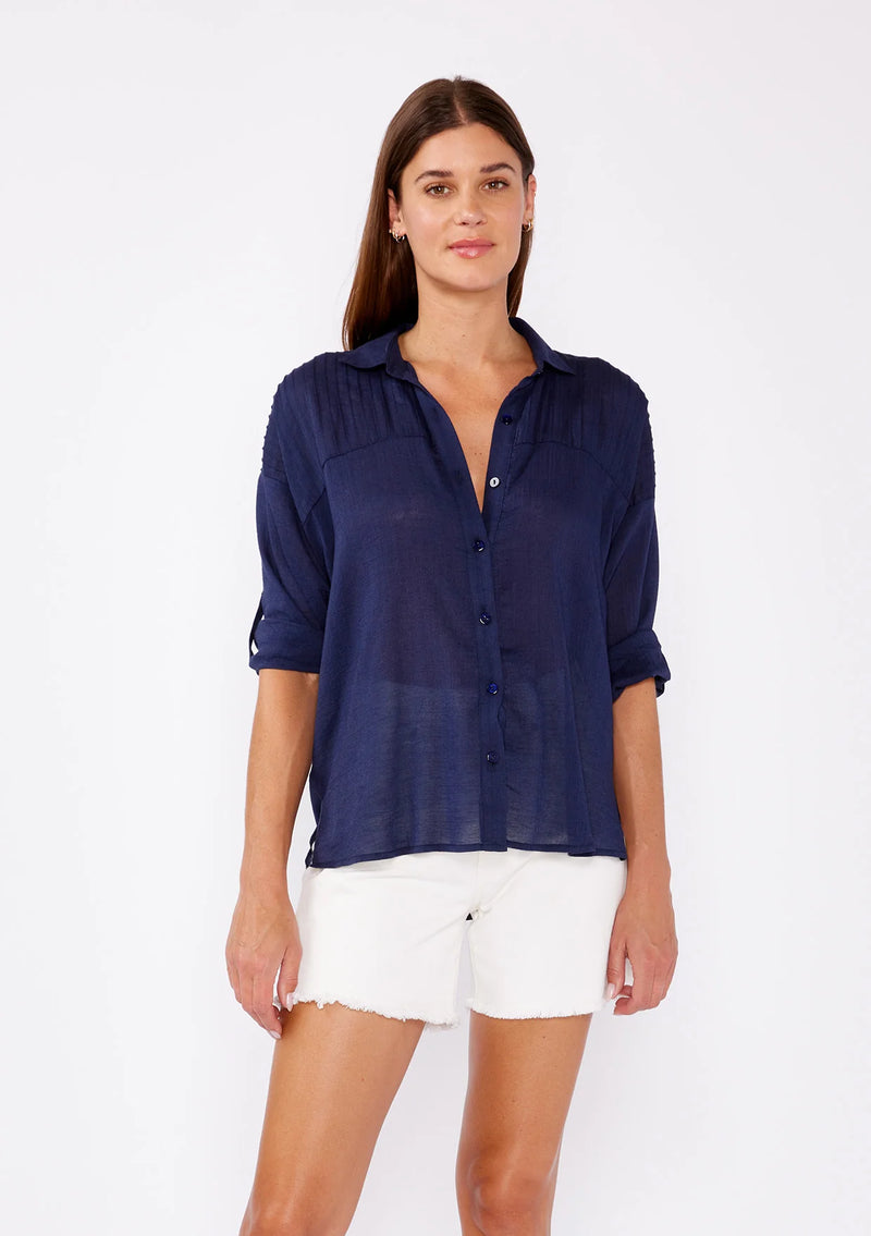 FINAL SALE Birdie Tencel Shirt - Navy