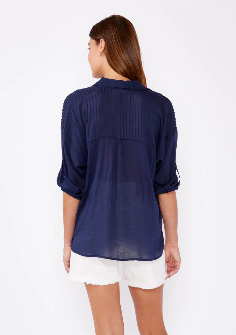 FINAL SALE Birdie Tencel Shirt - Navy