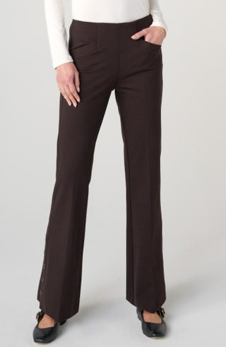Stella Pull-On Flare with Button Hem - 30" - Brown Truffle