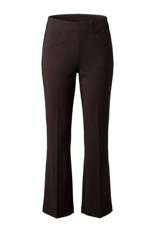 Stella Pull-On Flare with Button Hem - 30" - Brown Truffle
