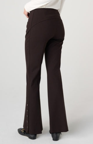 Stella Pull-On Flare with Button Hem - 30" - Brown Truffle