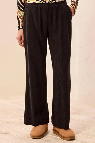Tribal Crinkle Lyocell® Pull-On Flowy Wide Leg Pants Black