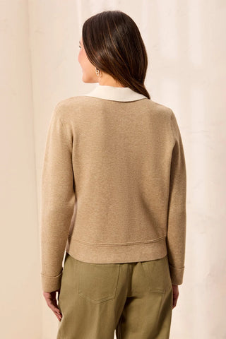 Tribal Double knit Long Sleeve Button-Front Collared Cardigan Fossil