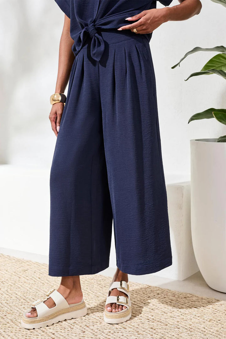 Tribal Airflow Pleated Pants With Elastic Waistband Nautical