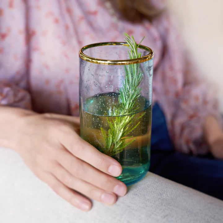 Aqua Bubble Glass Tumbler Set