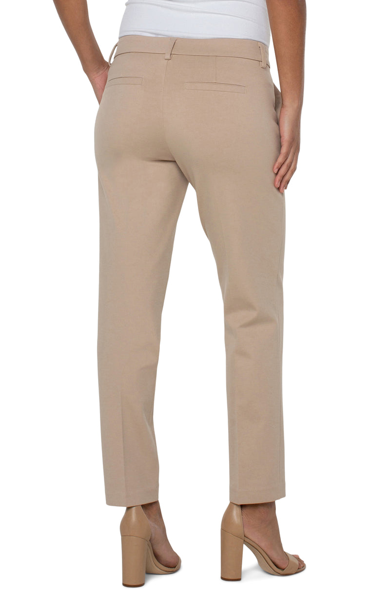 LIVERPOOL KELSEY KNIT TROUSER SUPER STRETCH PONTE - BISCUIT TAN