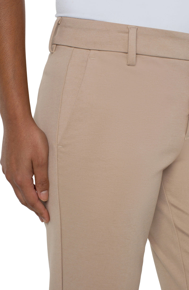 LIVERPOOL KELSEY KNIT TROUSER SUPER STRETCH PONTE - BISCUIT TAN