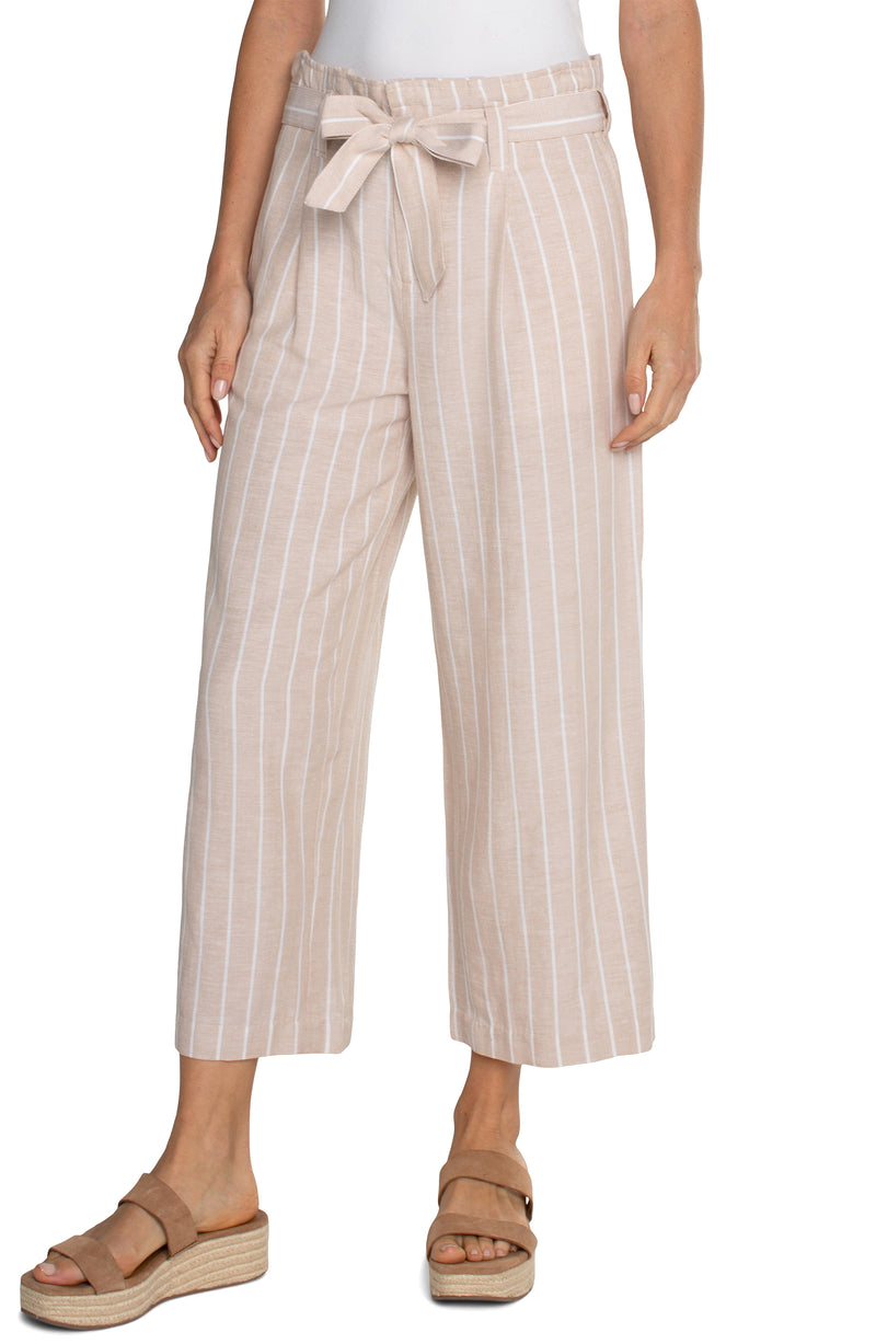 FINAL SALE LIVERPOOL Pleated Crop Trouser with Belt