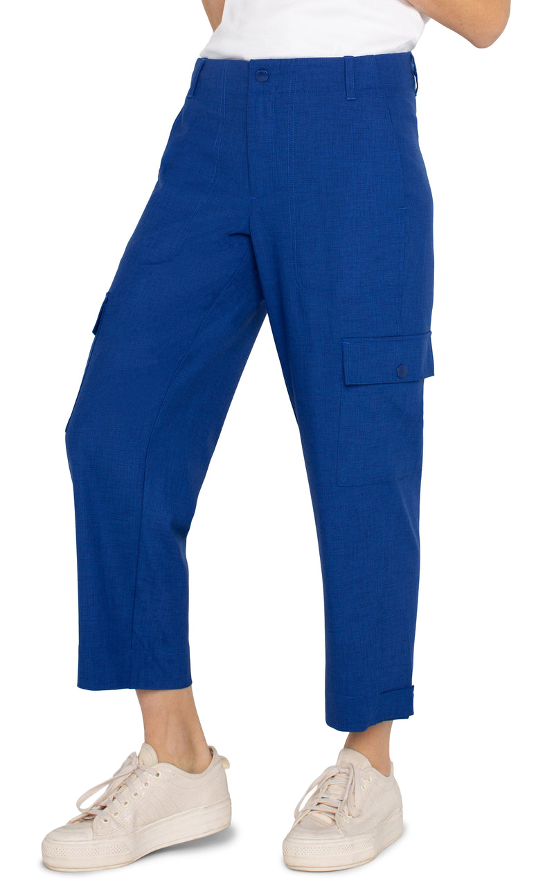 LIVERPOOL HI-RISE CARGO CROP STRAIGHT - BLUE TOPAZ