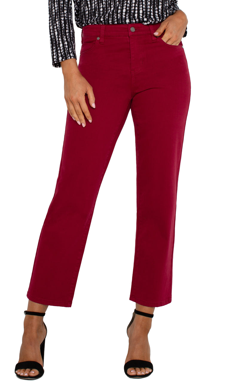 LIVERPOOL KENNEDY STRAIGHT PANT - GARNET