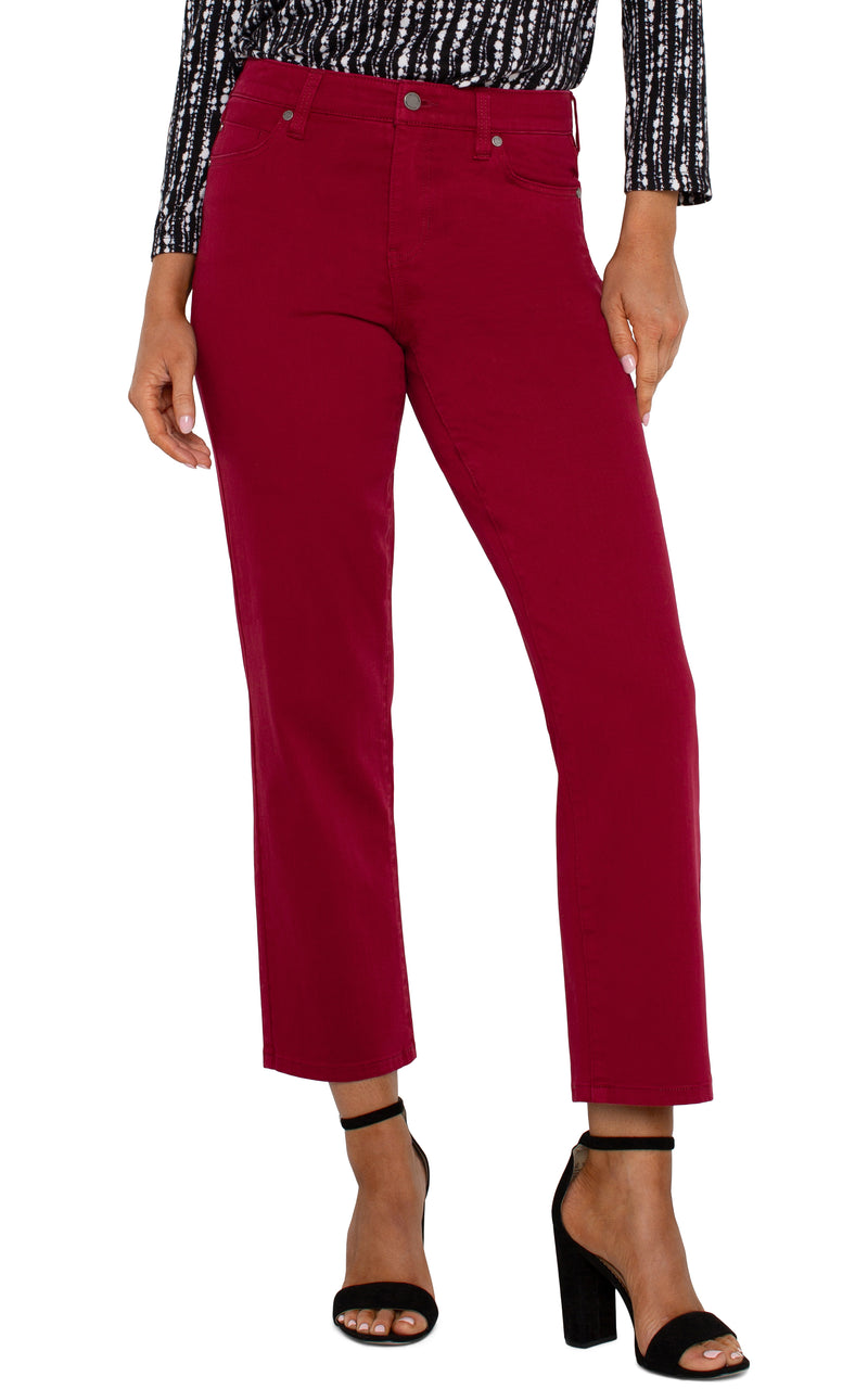 LIVERPOOL KENNEDY STRAIGHT PANT - GARNET