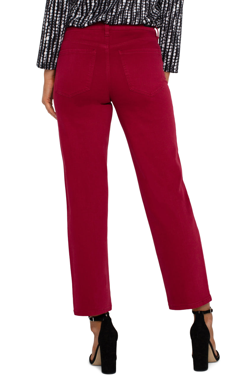 LIVERPOOL KENNEDY STRAIGHT PANT - GARNET