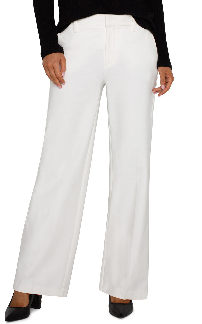 LIVERPOOL KELSEY WIDE LEG TROUSER - VINTAGE WHITE