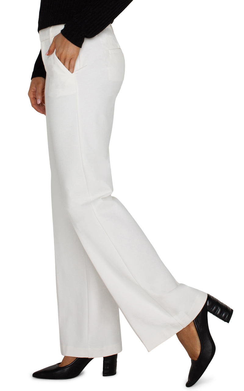 LIVERPOOL KELSEY WIDE LEG TROUSER - VINTAGE WHITE