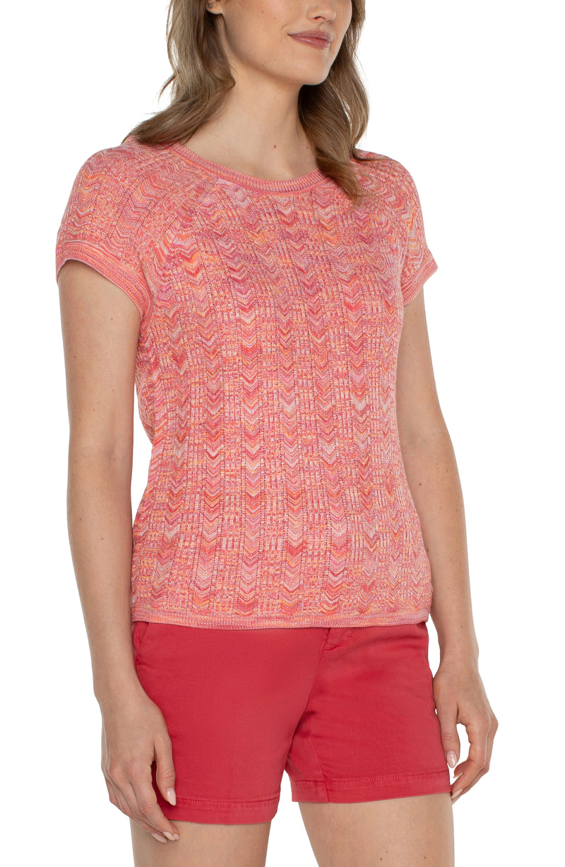 Liverpool SCOOP NECK SHORT SLEEVE RAGLAN - SUGAR CORAL