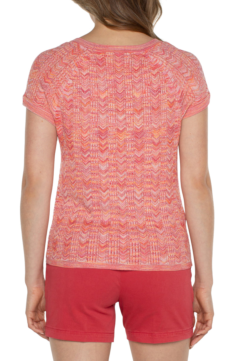 Liverpool SCOOP NECK SHORT SLEEVE RAGLAN - SUGAR CORAL