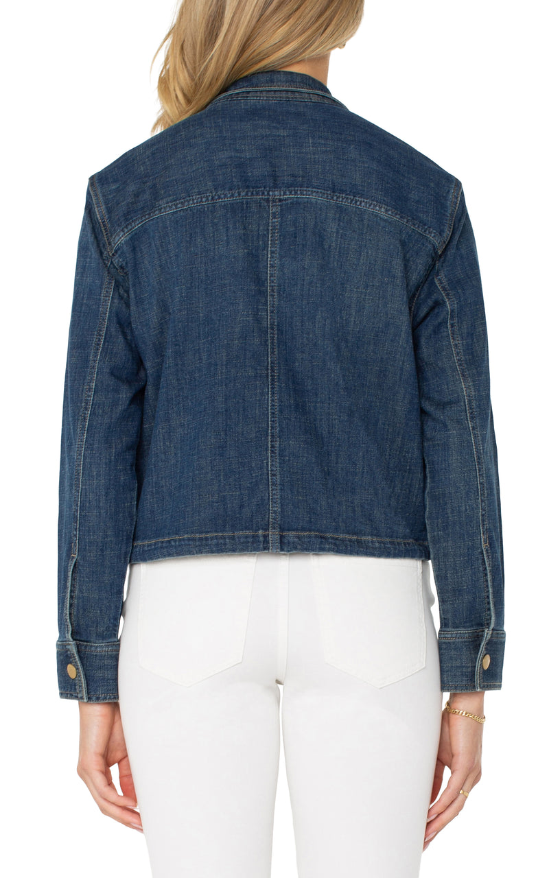 Liverpool Cropped Cargo Jacket - Laguna Beach